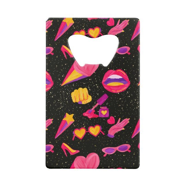 Abrebotellas De Tarjeta De Crédito rosa del universo (Anverso)