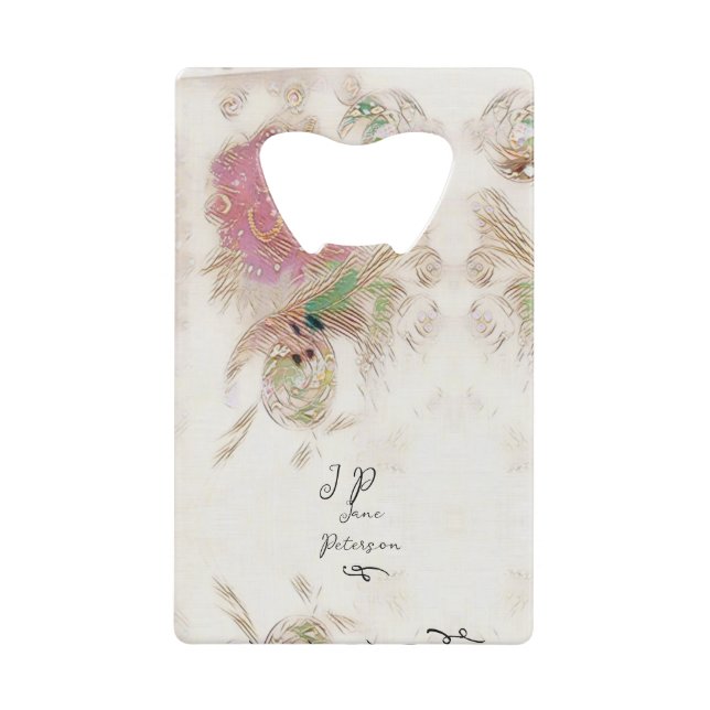 Abrebotellas De Tarjeta De Crédito Rosa espiral (Anverso)