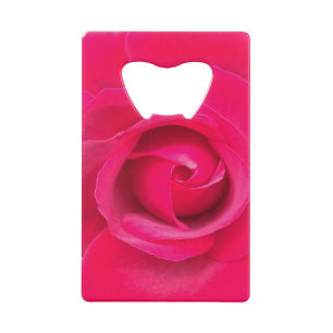 Abrebotellas De Tarjeta De Crédito Rosa Rosa Roja Romántica