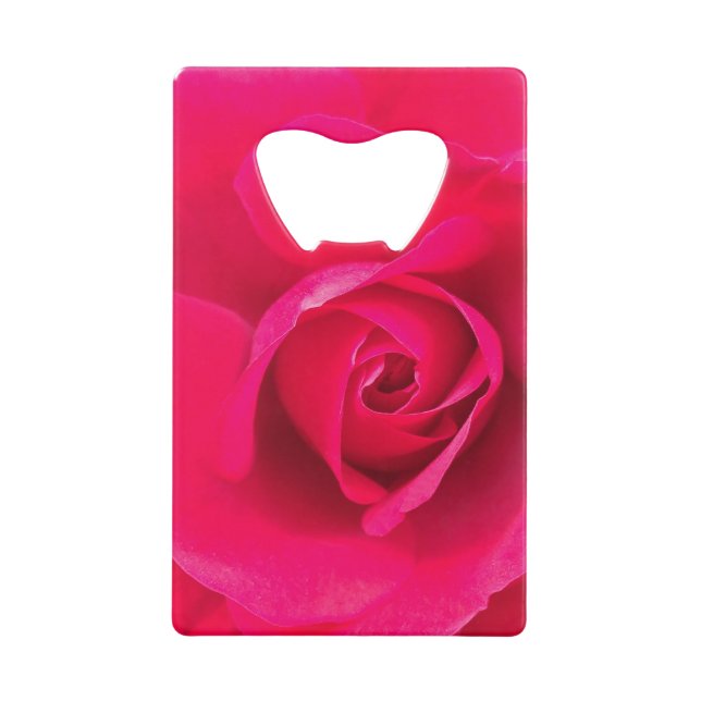 Abrebotellas De Tarjeta De Crédito Rosa rosa rojo romántico v2 (Anverso)