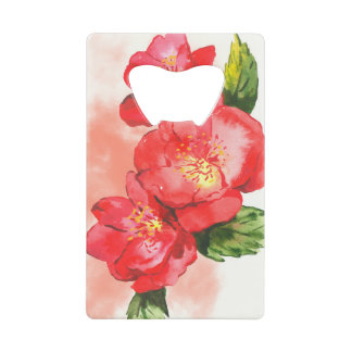 Abrebotellas De Tarjeta De Crédito Rosas de acuarela