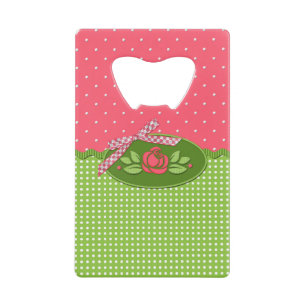 Abrebotellas De Tarjeta De Crédito Rosas de puntos Polka, Apertura de botellas de tar