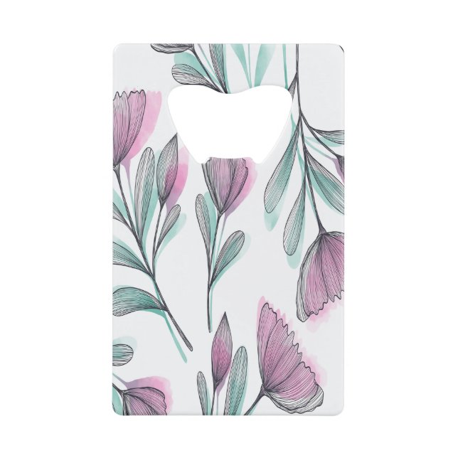 Abrebotellas De Tarjeta De Crédito Rosas morados (Anverso)