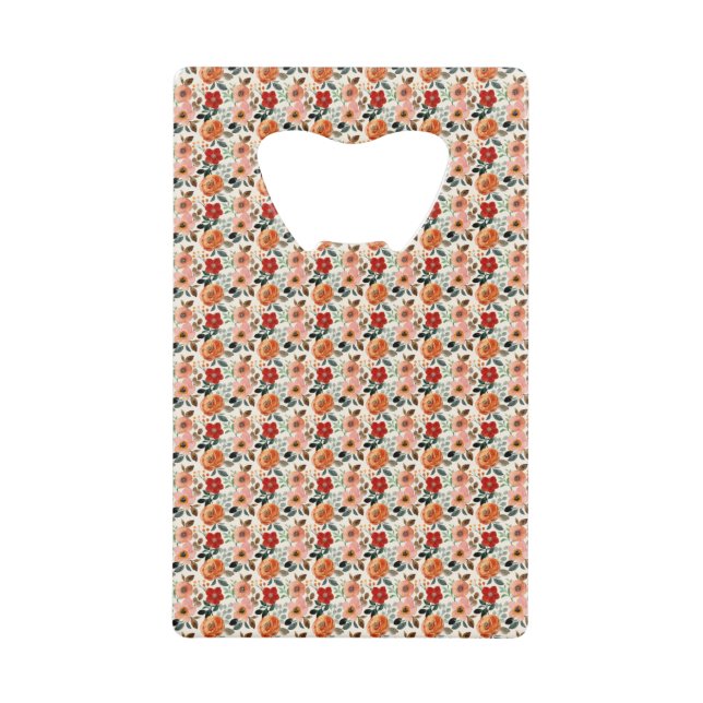 Abrebotellas De Tarjeta De Crédito Rose flower pattern (Anverso)