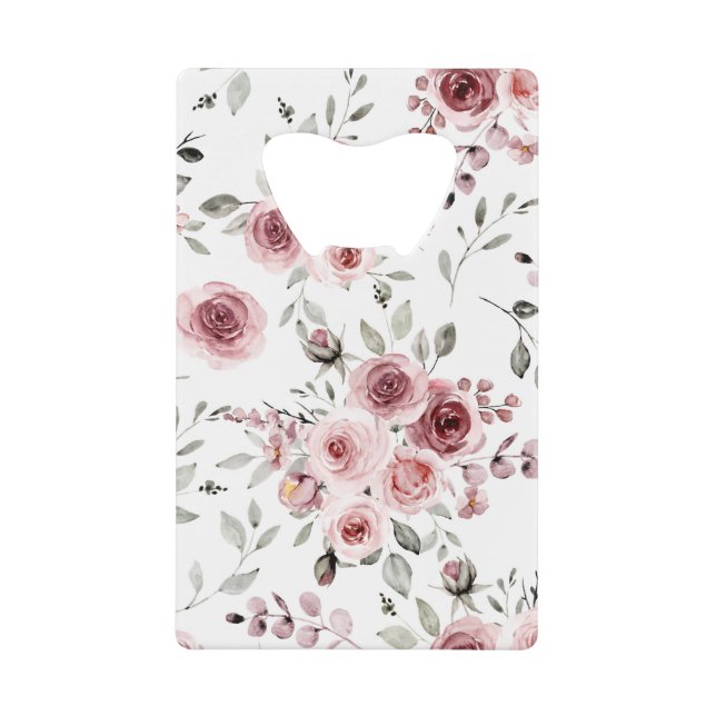 Abrebotellas De Tarjeta De Crédito Rose flower pattern (Anverso)