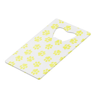 Abrebotellas De Tarjeta De Crédito Rutas de perro, garras de perro, patas amarillas
