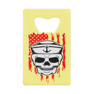 Abrebotellas De Tarjeta De Crédito Sailor Skull & Flag  #USAPatriotGraphics  ©