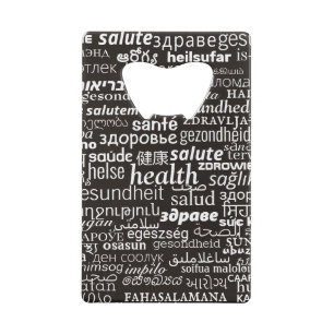 Abrebotellas De Tarjeta De Crédito Salud - Internacional de varios idiomas - Ser salu