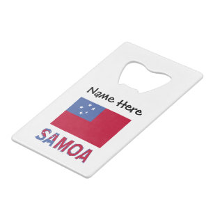 Abrebotellas De Tarjeta De Crédito Samoa Bandera Samoana Negra Personalización 