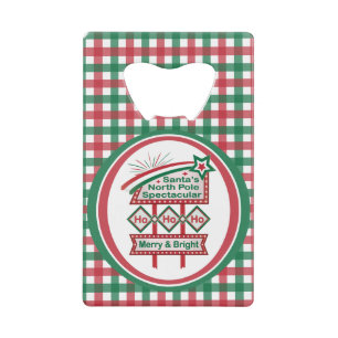 Abrebotellas De Tarjeta De Crédito Santa Marquee Retro - Ho Ho Merry & Bright