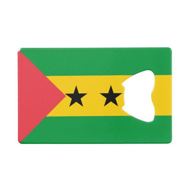 Abrebotellas De Tarjeta De Crédito Sao Tome and Principe Flag (Anverso (Horizontal))