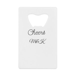 Abrebotellas De Tarjeta De Crédito Sencillo minimalista añadir nombre felicitaciones