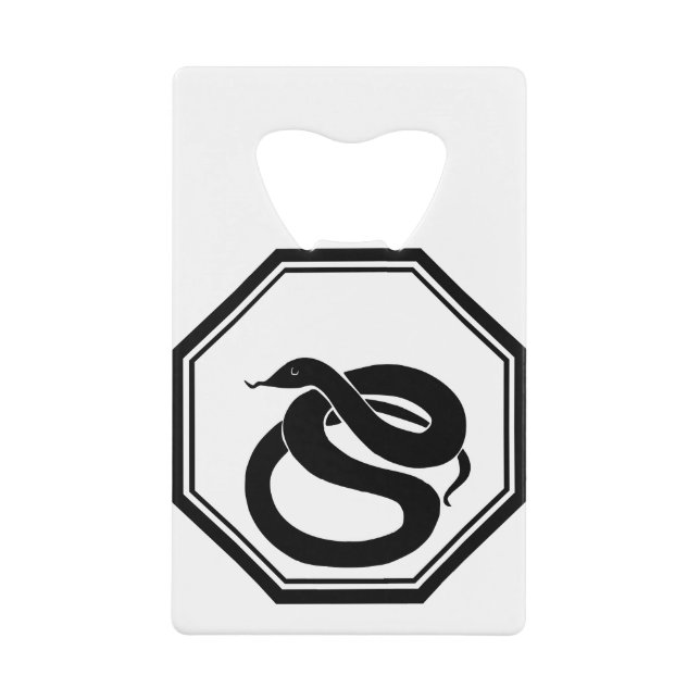 Abrebotellas De Tarjeta De Crédito Serpiente negra (Anverso)