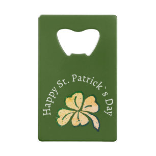Abrebotellas De Tarjeta De Crédito Shamrock Clover Green Happy St. Patrick's Day
