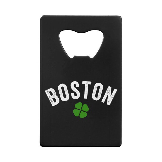 Abrebotellas De Tarjeta De Crédito Shamrock irlandés en Boston (Anverso)
