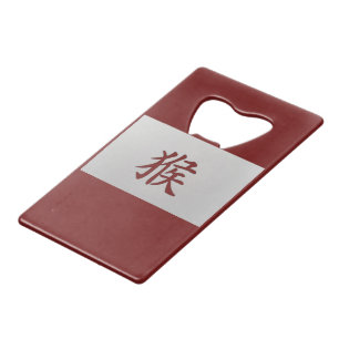 Abrebotellas De Tarjeta De Crédito Signo zodiaco chino Rojo mono