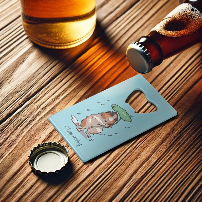 Abrebotellas De Tarjeta De Crédito Sigue Sonriendo Feliz Cerdo De Guinea Disfrutando  (Subido por el creador)