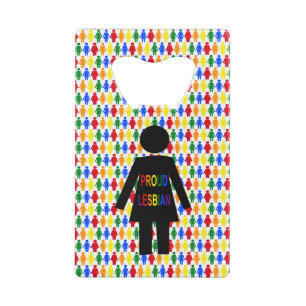 Abrebotellas De Tarjeta De Crédito Silhouette lesbiana LGBTQ y damas de arco iris