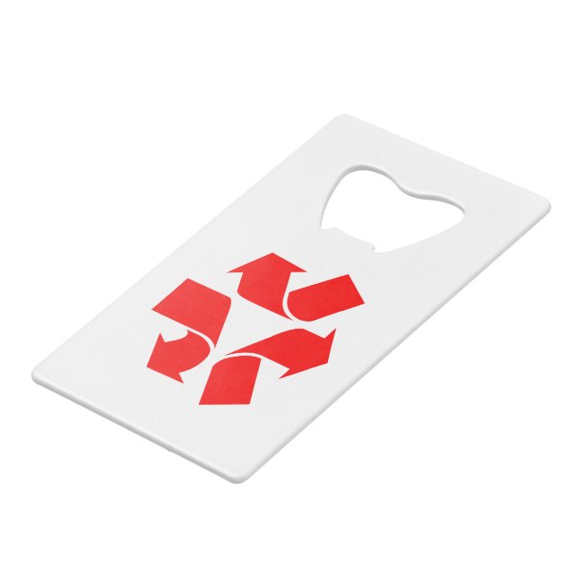 Abrebotellas De Tarjeta De Crédito Símbolo de no reciclar (Ángulo frontal)