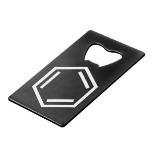 ABREBOTELLAS DE TARJETA DE CRÉDITO SÍMBOLO DEL ANILLO DE BENZENE