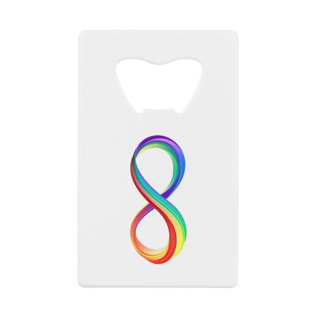 Abrebotellas De Tarjeta De Crédito Símbolo infinito arcoiris en capas (Anverso)