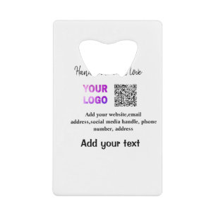 Abrebotellas De Tarjeta De Crédito Simple código qr minimalista agregar logo escanear