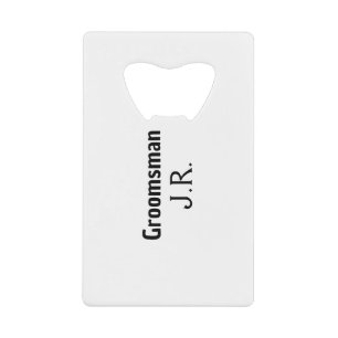 Abrebotellas De Tarjeta De Crédito SIMPLE MINIMAL añada tu nombre personalizado groom