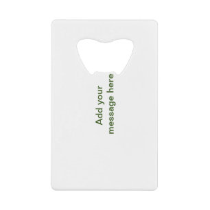 Abrebotellas De Tarjeta De Crédito Simple minimal verde añade tu texto nombre foto pe