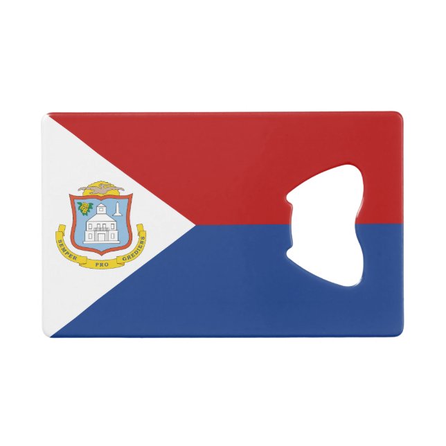 Abrebotellas De Tarjeta De Crédito Sint Maarten Flag (Anverso (Horizontal))