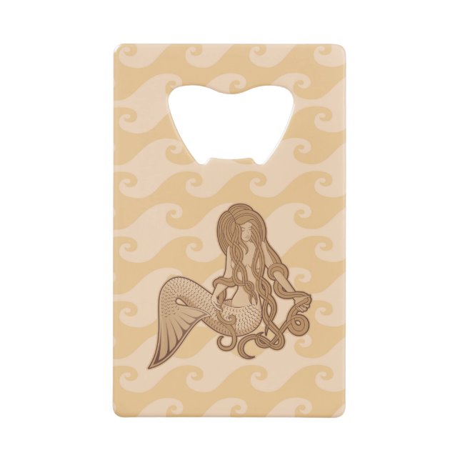 Abrebotellas De Tarjeta De Crédito Sirena sentada (Anverso)