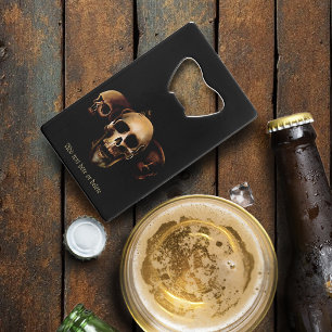 Abrebotellas De Tarjeta De Crédito Skulls Human Black