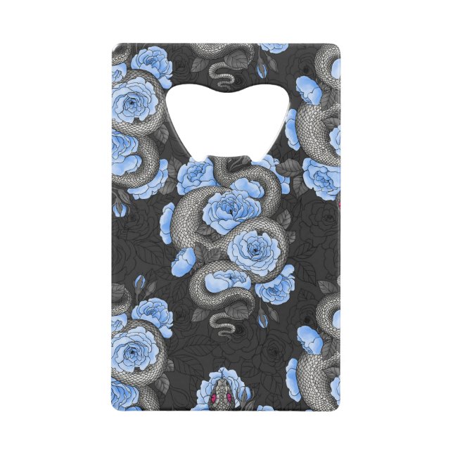Abrebotellas De Tarjeta De Crédito Snakes and blue roses (Anverso)