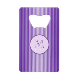 Abrebotellas De Tarjeta De Crédito Snazzy Sofisticado Monograma Personalizado Púrpura