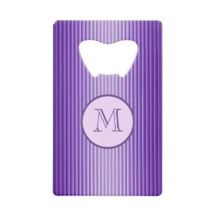 Abrebotellas De Tarjeta De Crédito Snazzy Sofisticado Monograma Personalizado Púrpura