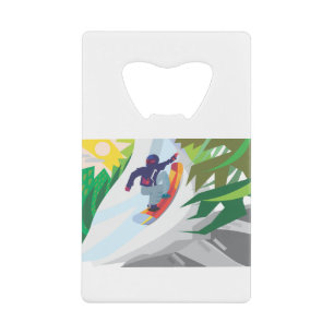 Abrebotellas De Tarjeta De Crédito Snowboard