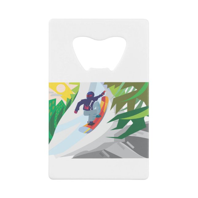 Abrebotellas De Tarjeta De Crédito Snowboard (Anverso)