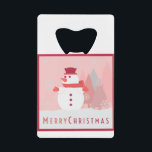 Abrebotellas De Tarjeta De Crédito Snowman Merry Christmas Card<br><div class="desc">Snowman Merry Christmas Card</div>