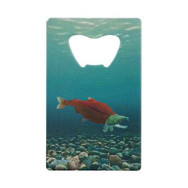 Abrebotellas De Tarjeta De Crédito Sockeye Salmon (Anverso)