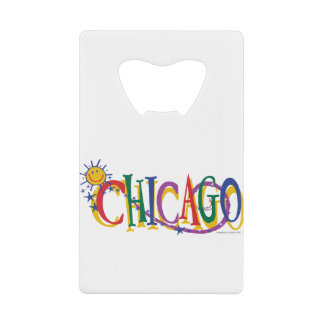 Abrebotellas De Tarjeta De Crédito Sol y estrellas de Chicago