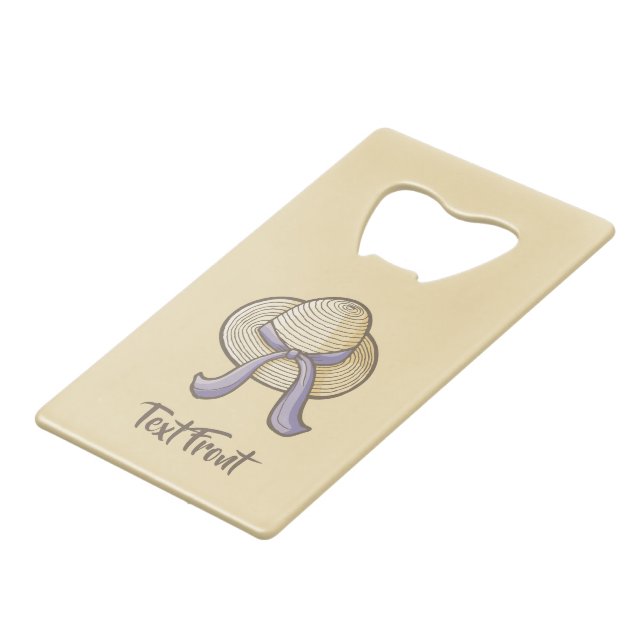 Abrebotellas De Tarjeta De Crédito Sombrero de paja beige (Ángulo frontal)