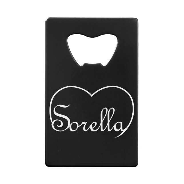 Abrebotellas De Tarjeta De Crédito Sorella Siena Italiana corazón blanco (Anverso)