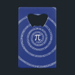 Abrebotellas De Tarjeta De Crédito Spiral for Pi Numbers on Navy Blue Decor<br><div class="desc">A typographic design Spiral of Pi numbers in action on a navy blue background color. A simple design inspired by the pi solution, a succession of numbers making for a great humorous gift for the mathematician, the geek, the inquisitive mind. Great for a student, a teacher, an engineer or anyone...</div>