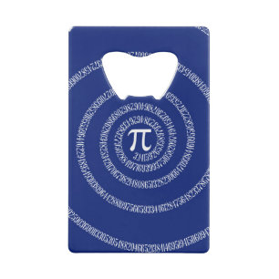 Abrebotellas De Tarjeta De Crédito Spiral for Pi Numbers on Navy Blue Decor