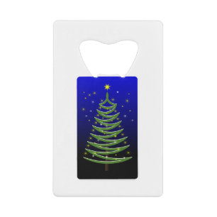 Abrebotellas De Tarjeta De Crédito stylized christmas tree