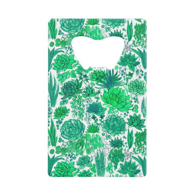 Abrebotellas De Tarjeta De Crédito Suculento jardín (Anverso)