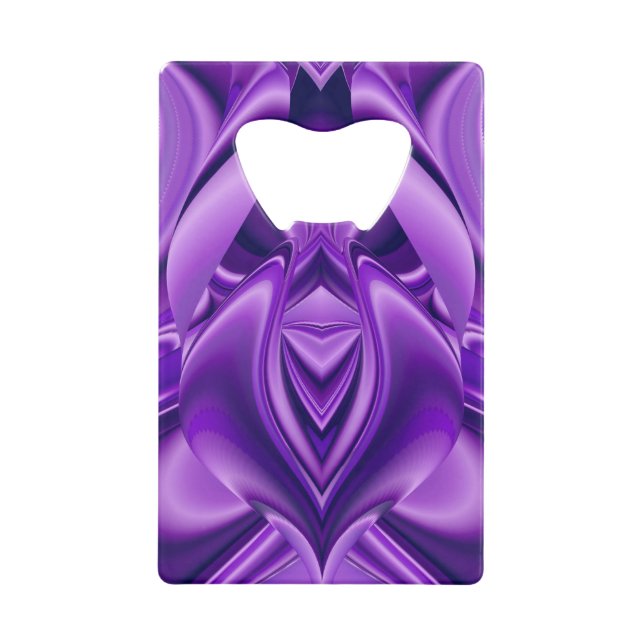 Abrebotellas De Tarjeta De Crédito Sueños del arcoiris de flores moradas (Anverso)
