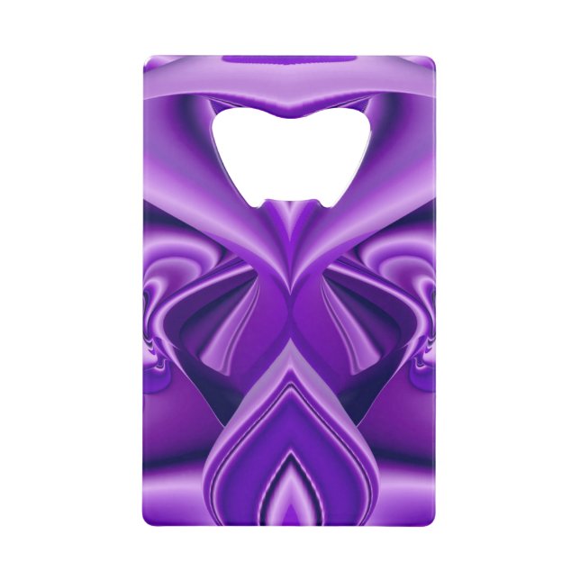 Abrebotellas De Tarjeta De Crédito Sueños del arcoiris de flores moradas (Anverso)