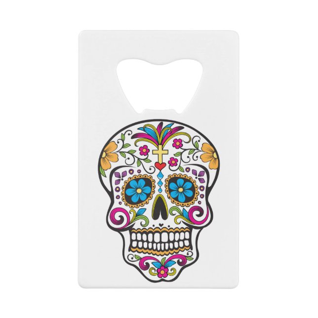 Abrebotellas De Tarjeta De Crédito Sugar Skull (Anverso)