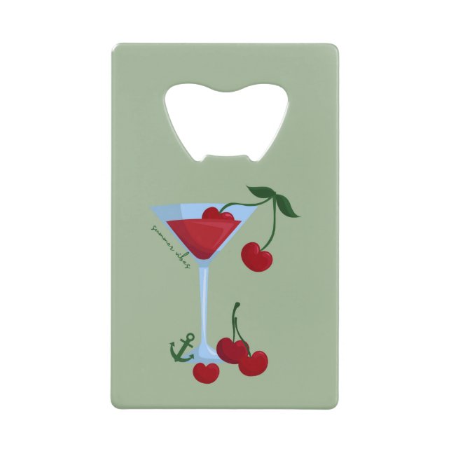 Abrebotellas De Tarjeta De Crédito Summer Vibes Cherry (Anverso)