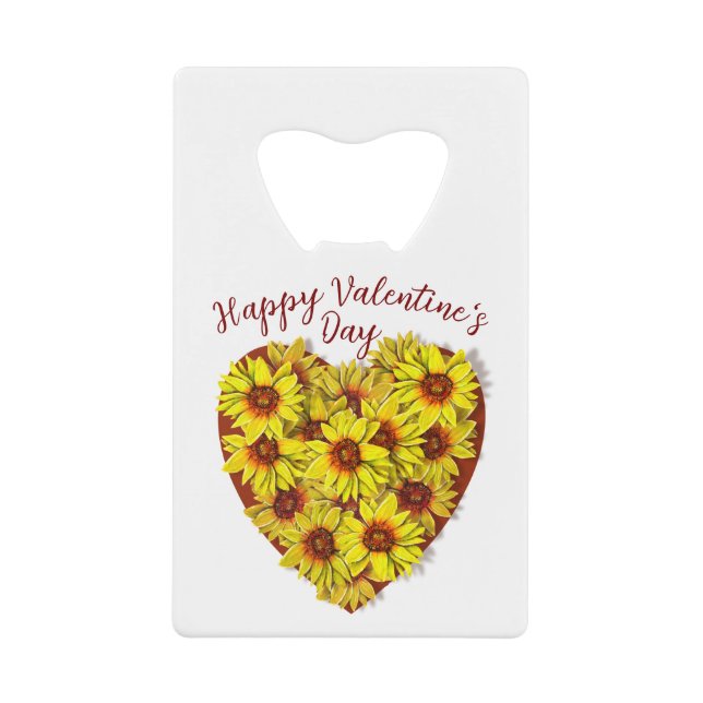 Abrebotellas De Tarjeta De Crédito Sunflower Heart Bottle Opener (Anverso)